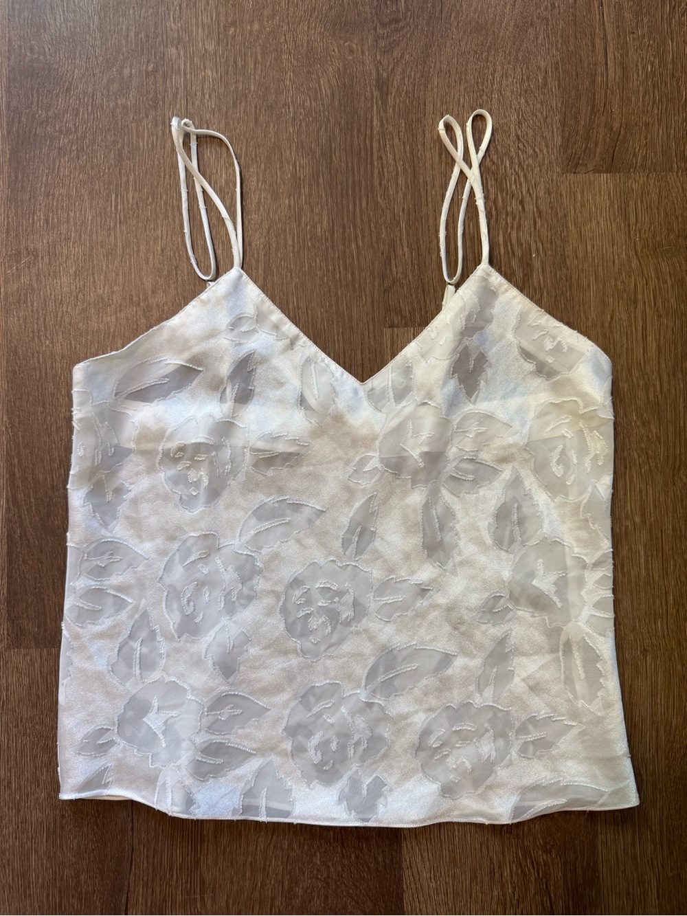 Cacique Lingerie Women's White Floral Camisole Tank Top, Size M